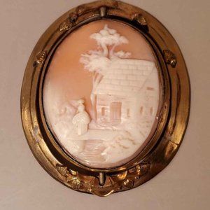 "Real" Double Sided Victorian Rose Gold Spinner Cameo & Photo Locket